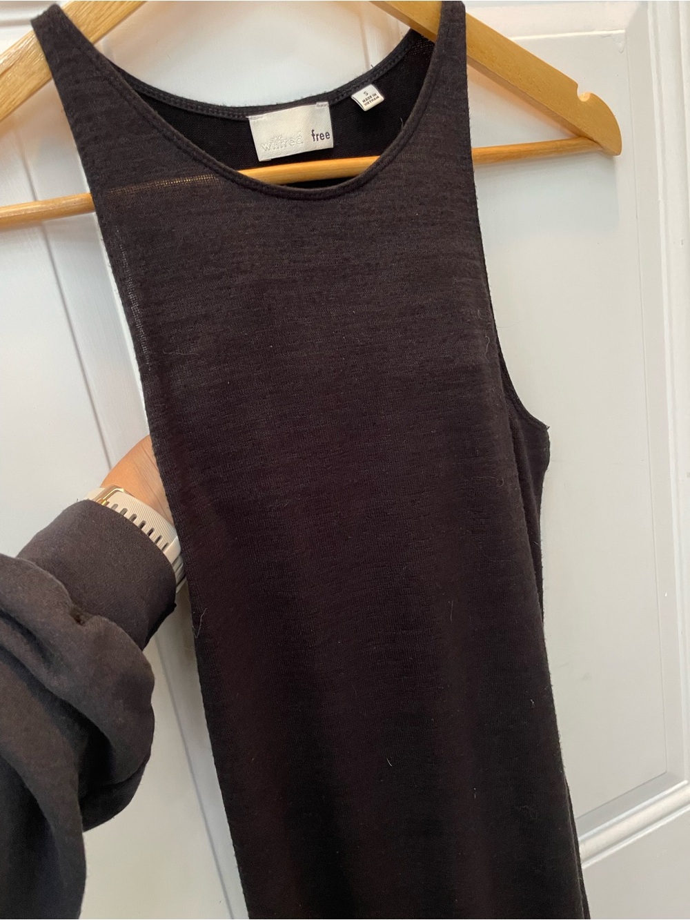Wilfred Black Ribbed Midi Tank Dress
